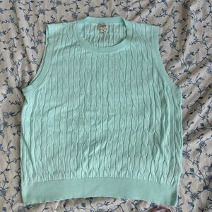 J. Crew Light Blue Cable Knit SweaterVest